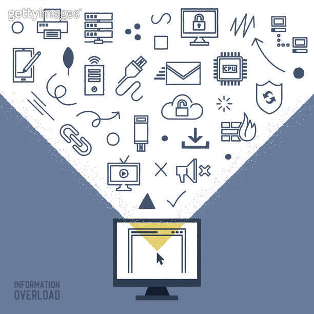 Tech Overload Symbol Technological Innovation Information Overload Infographic 이미지 ...