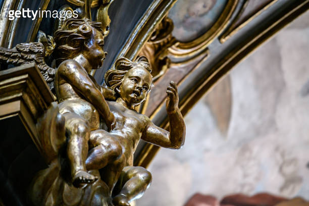 Details of the interiors of Collegiata di San Gaudenzio church, Varallo