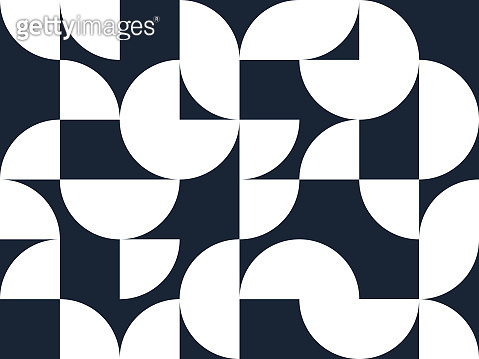 Abstract vector geometric seamless pattern, black and white simple ...