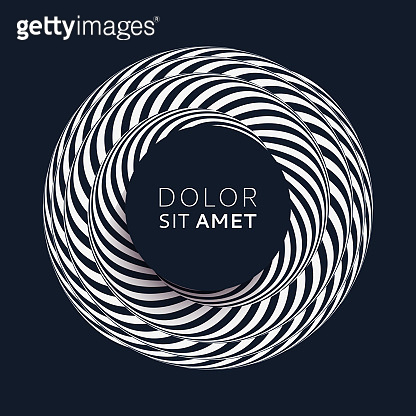 Abstract striped design element. Spiral, rotation and swirling movement ...