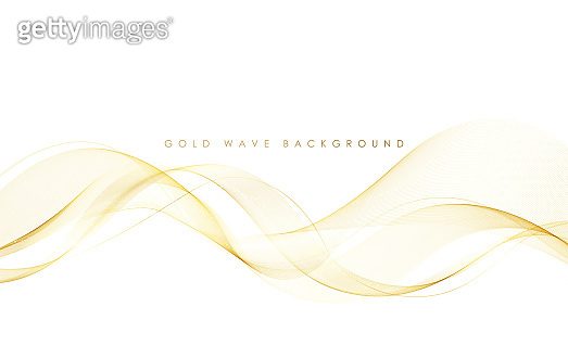 Vector abstract colorful flowing gold wave lines isolated on white ...