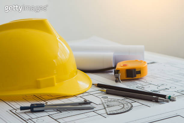 Engineering Tools.Image of engineering objects on workplace ...