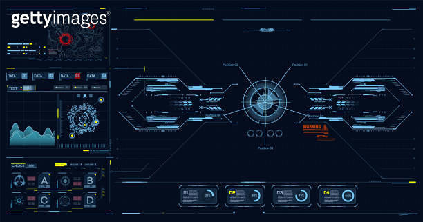Advance HUD control center. Graphic Dashboard Head-up display and ...