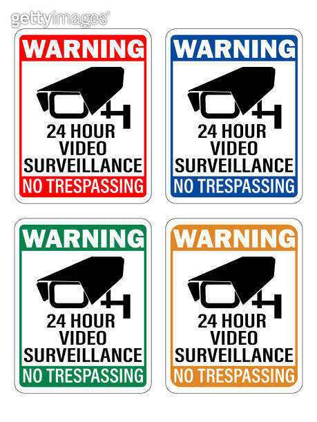 Video Output Signs 24 hour video surveillance sign. CCTV security camera signs, and ...