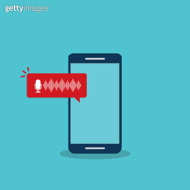 Voice message chat notification or audio podcast notification. Bubble