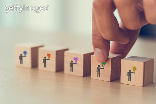 Idea generation and innovation strategy concept. Innovative thinking ...