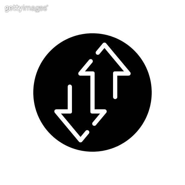 Up and down transfer arrows. Icon with white effect on blank background ...