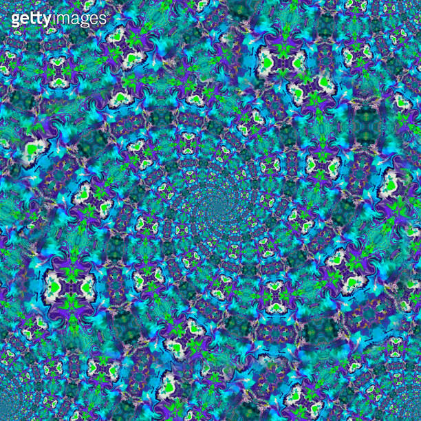 Fractal Pattern Railing Fractals and spirals, seamless pattern. Textile design. Oil paint ...