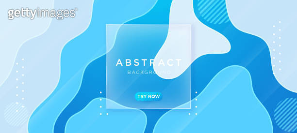 Abstract blue gradient fluid wave background with geometric shape ...