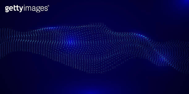 Abstract Blue Waving Dotted Line Particle Technology Background 이미지 ...