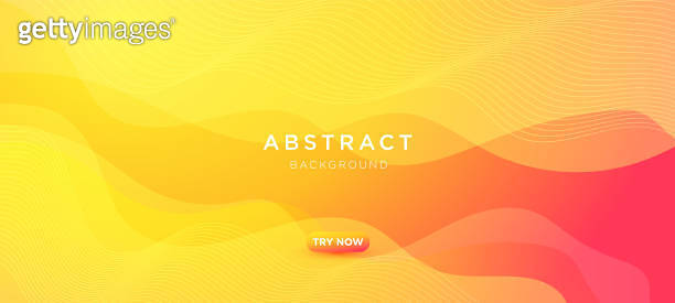Abstract orange gradient fluid wave background with geometric shape ...