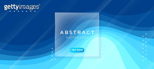 Abstract blue gradient fluid wave background with geometric shape ...