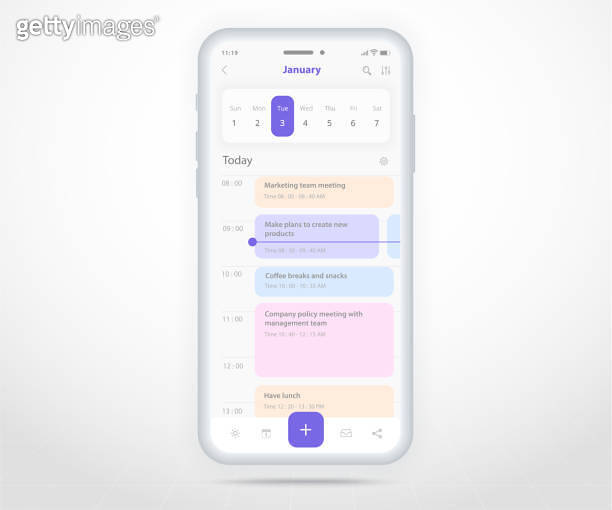 Mobile app calendar planner concept, Appointment calendar template UI ...