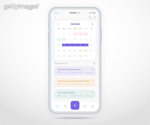 Mobile app calendar planner concept, Appointment calendar template UI ...