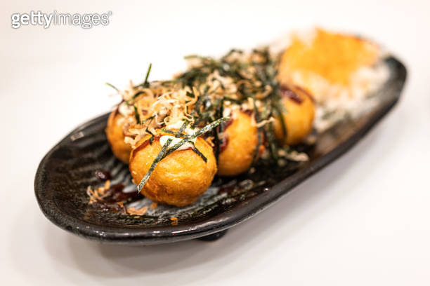 Takoyaki (deep fried squid ball), the most famous japanese snack food