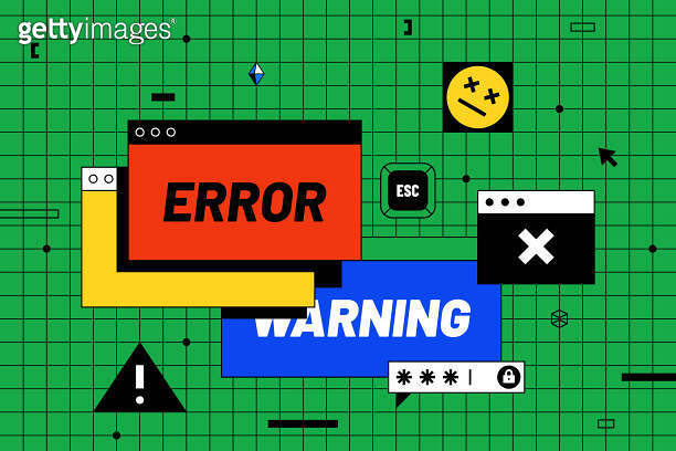 Computer warning and error concept vector illustration. 이미지 (1396421002 ...