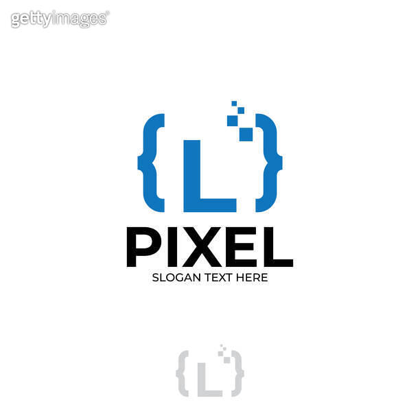 Digital code symbol with letter L design, coding illustration with ...