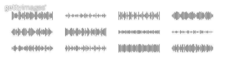 Podcast sound waves set. Waveform pattern for music player, podcast ...