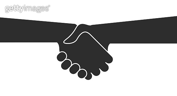 Black people handshake. Flat vector illustration isolated on white 이미지