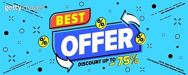 Best offer with 75 percent discount header banner 이미지 (1412948311) - 게티 ...