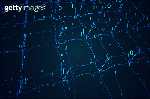 Stream of encoded data. Abstract digital code visualization 이미지 ...