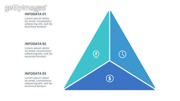 Triangle with 3 elements, infographic template for web, business ...