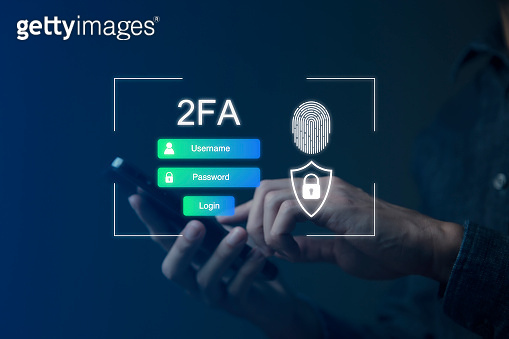 Businessman using smartphone to fingerprint scan for two-factor ...