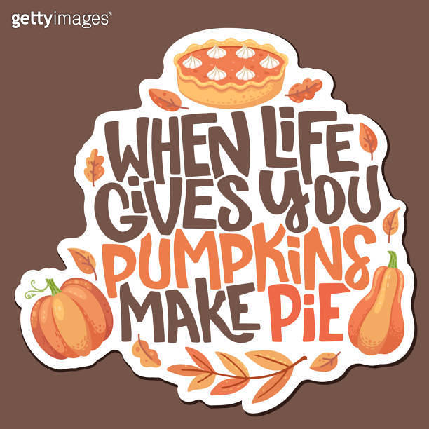 Flat vector illustration for banner, poster, website. Lettering, handwritten quote about autumn