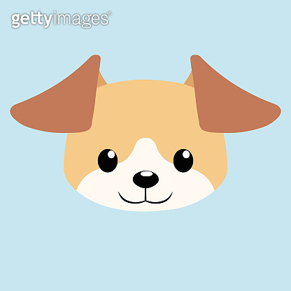 Cute dog head vector illustration in flat style 이미지 (1436733005) - 게티이미지뱅크