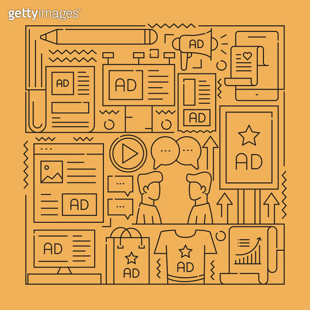 Advertising concept. The design is editable and the color can be ...