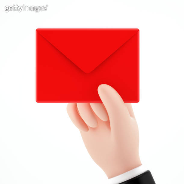Hand with letter envelope. Email message, mail delivery, notification ...