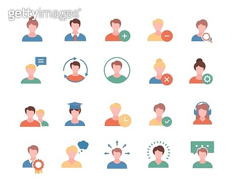 Person colorful icons set 이미지 (1413298174) - 게티이미지뱅크