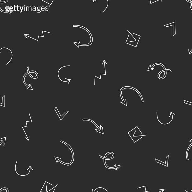 Hand drawn arrows seamless pattern. Creative abstract background ...