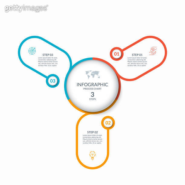 Infographic round chart with 3 steps, parts, options, processes. Vector ...