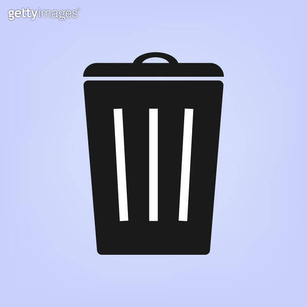 Trash can icon. Garbage or dustbin. Waste recycling. Environmental protection concept. Place to