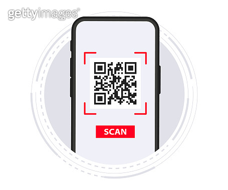 QR Code. Scanning qr code, barcode with smartphone. Contactless payment ...