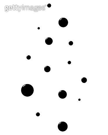 Bubbles. Silhouette. Little black balls rise up. Vector illustration ...
