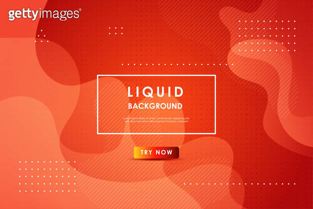 abstract orange gradient wavy light liquid color with geometric shape ...