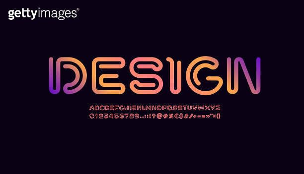 Digital alphabet, font from thick wire, technology style letters and ...