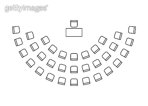 Plan for arranging chairs semicircle in interior, map seats ...