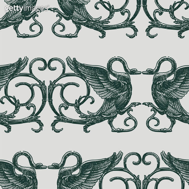 Seamless pattern from sketches vintage architectural details in shape ...