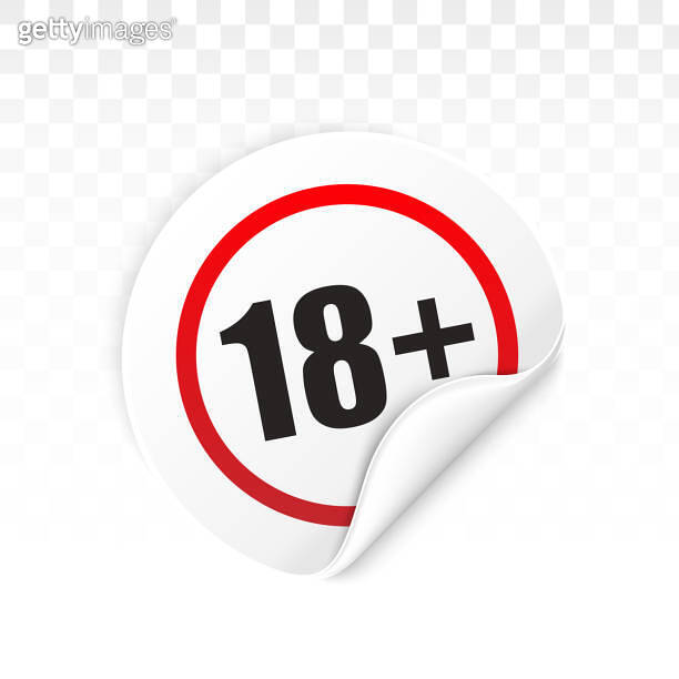 Vector 18 Plus Age Sign Sticker On Transparent Background. Vector ...
