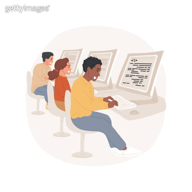 Web development and programming languages basics isolated cartoon ...