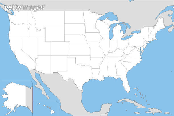 Map of the United States, blank map of all 50 states 이미지 (1407106797 ...