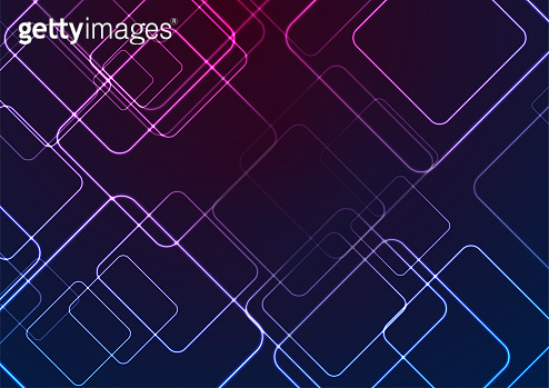 Blue purple glowing neon squares abstract tech background 이미지 ...