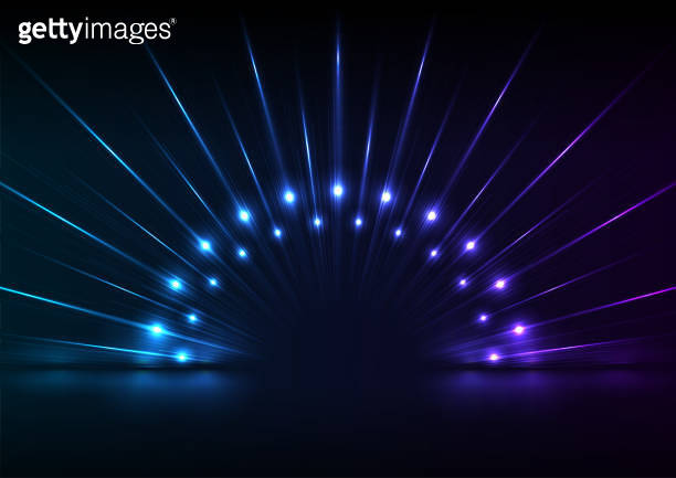 Blue purple neon laser rays abstract technology background 이미지 ...