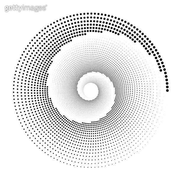 Vector illustration of a black and white half tone pattern giving the
