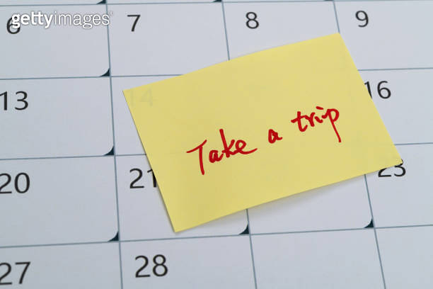 Calendar with text take a trip 이미지 (1418935302) - 게티이미지뱅크