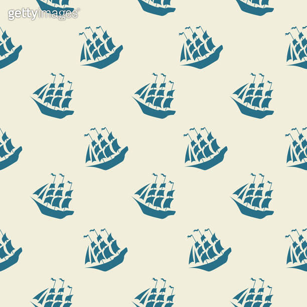 Seamless sea pattern with sailing ships. Baby pattern 이미지 (1415820467 ...