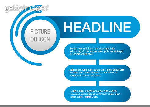 3steps infographic with main headline 이미지 (1423541895) - 게티이미지뱅크